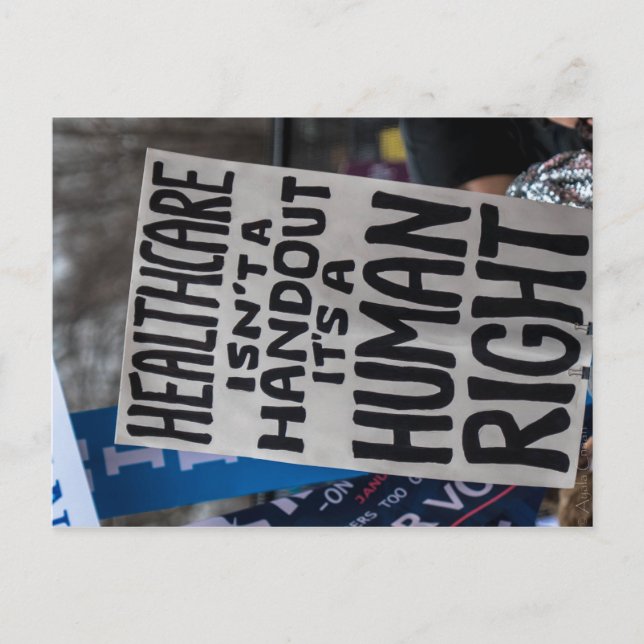 Healthcare Isn't a Handout Postcard (Front)