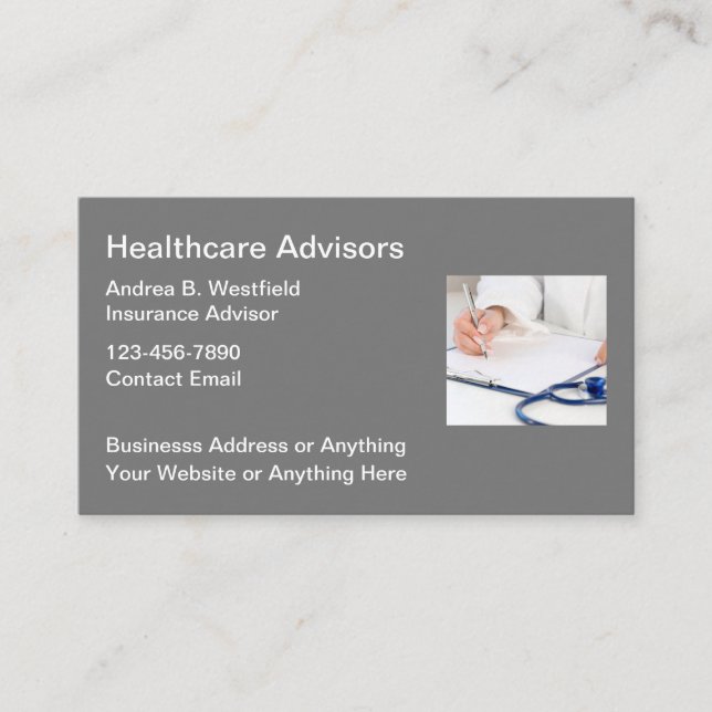 Healthcare Medicare Advisor Business Cards (Front)
