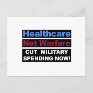 Healthcare Not Warfare Postcard