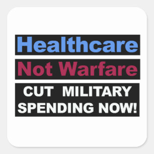Healthcare Not Warfare Square Sticker