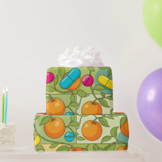 Healthcare & Pharmacy Oranges and Vines Wrapping Paper