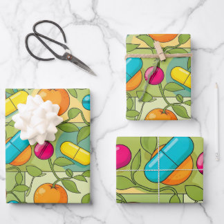 Healthcare & Pharmacy Oranges and Vines Wrapping Paper Sheet