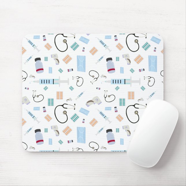 Healthcare Physician Medical Supplies Pattern Mouse Mat (With Mouse)