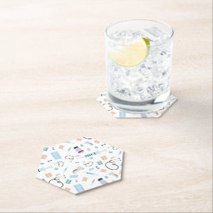 Healthcare Physician Medical Supplies Pattern Paper Coaster