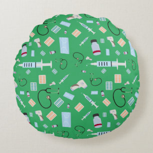 Healthcare Physician Medical Supplies Pattern Round Cushion