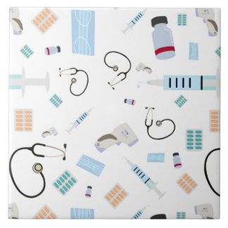 Healthcare Physician Medical Supplies Pattern Tile
