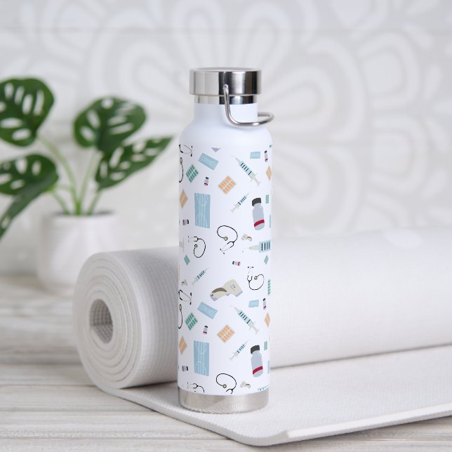 Healthcare Physician Medical Supplies Pattern Water Bottle (Yoga)