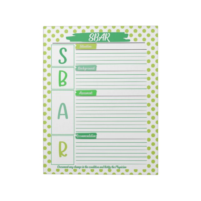 Healthcare Student SBAR Template is a powerful Notepad (Rotated)