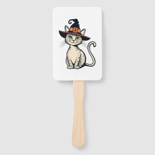 Healthcare Whiskers One Spooky Nurse Cat Design  Hand Fan