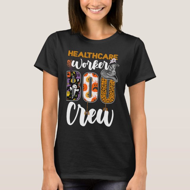 Healthcare Worker Boo Crew Ghost  Halloween Matchi T-Shirt (Front)