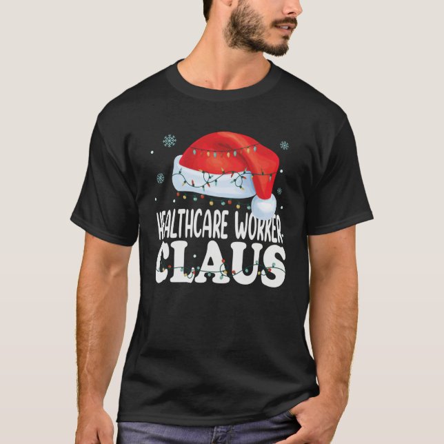 Healthcare Worker Claus Christmas Matching Costume T-Shirt (Front)