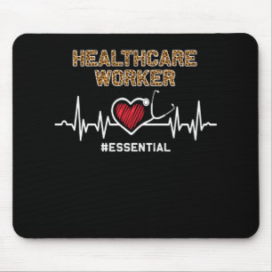 Healthcare Worker #Essential Stethoscope Heartbeat Mouse Mat