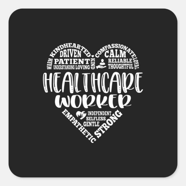 Healthcare worker, health care worker square sticker (Front)