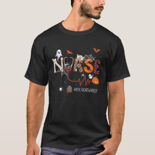 Healthcare Worker Nurse Stethoscope Pumpkin Hallow T-Shirt