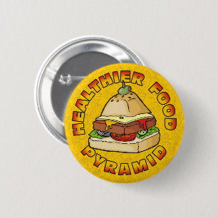 Healthier Food Pyramid 6 Cm Round Badge