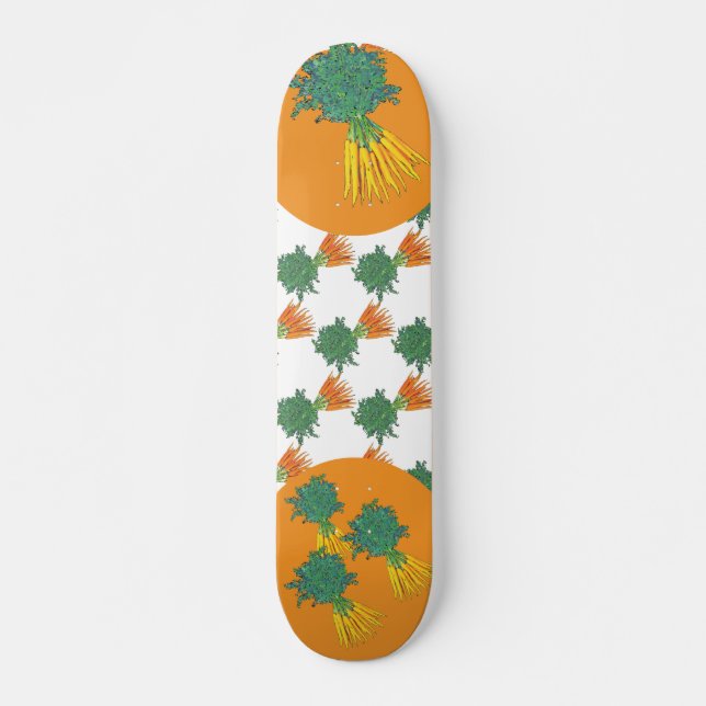 Healthy and gourmet carrots pattern skateboard (Front)