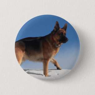 Healthy And Happy German Shepherd Dog 6 Cm Round Badge