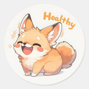 Healthy Anime Dog Classic Round Sticker