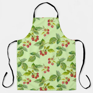 Healthy Berry: Raspberry Seamless Background. Apron