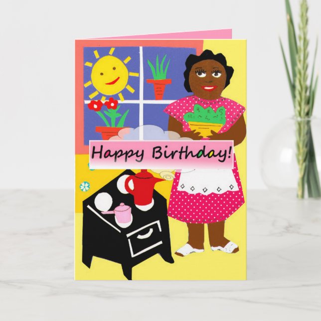 Healthy birthday collards greeting card (Front)