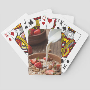 Healthy breakfast playing cards