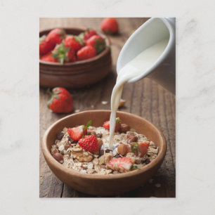 Healthy breakfast postcard