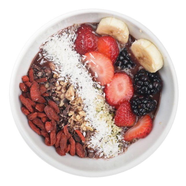 Healthy Breakfast Red Berry Fruit Bowl Ceramic Knob (Front)