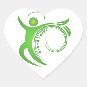 Healthy Chiropractic Spine Man Heart Sticker
