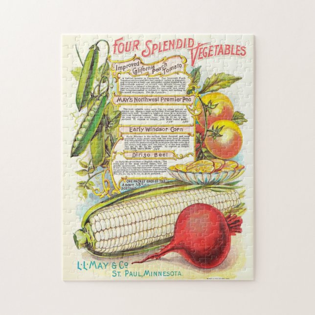 Healthy Colourful Veggies Vintage Seed Packet Jigsaw Puzzle (Vertical)