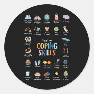 Healthy Coping Skills Psychologist Mental Health A Classic Round Sticker