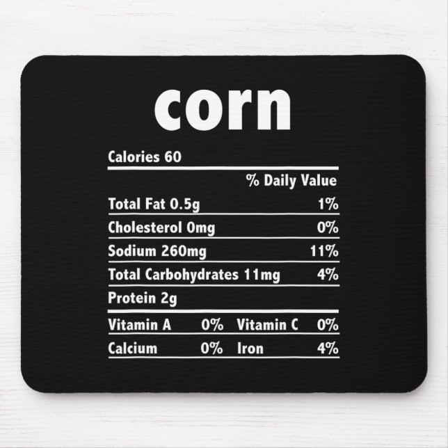 Healthy Corn Nutrition Guide For Thanksgiving Feas Mouse Mat (Front)