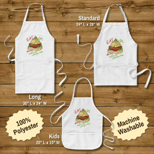 Healthy eating burger pyramid long apron