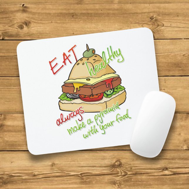 Healthy eating burger pyramid mouse mat (Creator Uploaded)
