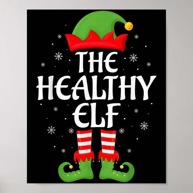 Healthy Elf Xmas Family Matching Elf Squad Christm Poster (Front)