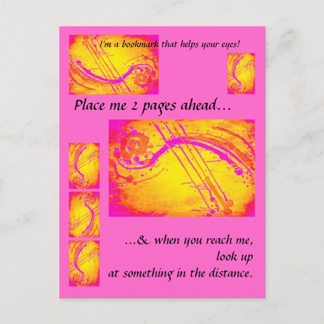 Healthy eyes - bookmark for readers postcard (Front)