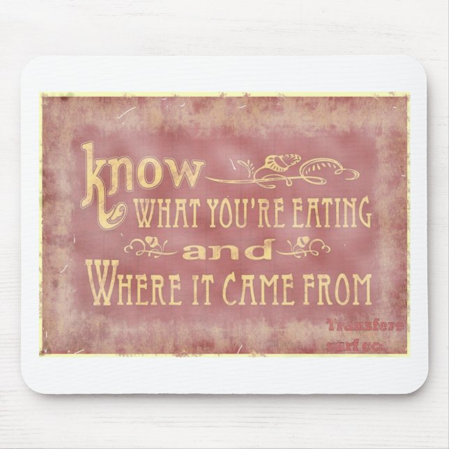 Healthy farm Eating organic Mouse Mat (Front)