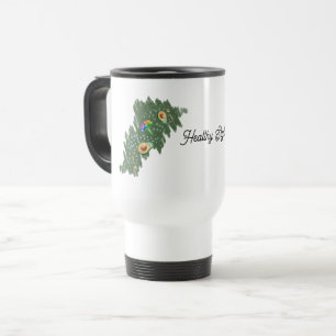 healthy food  avocado  travel mug