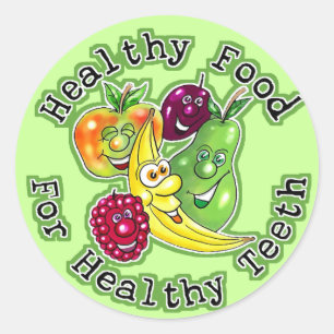 Healthy Food For Healthy Teeth Classic Round Sticker