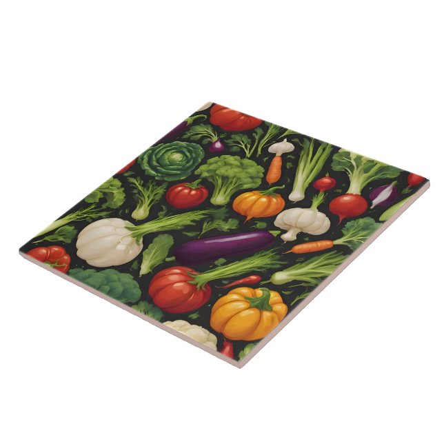 Healthy Food Happy Vegetables Popular Collection Tile (Side)