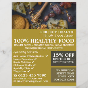 Healthy Food, Health Food Store Advertising Flyer