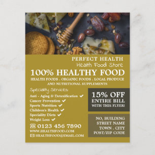 Healthy Food, Health Food Store Advertising Flyer