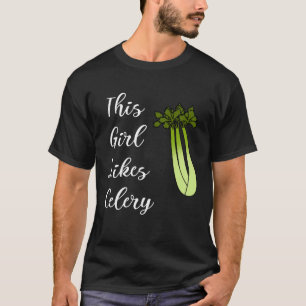 Healthy Food Ironic Saying Girl Liks Celery Leek T-Shirt
