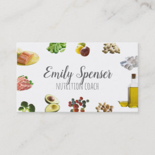 Healthy Food Nutrition Coach Simple White Card