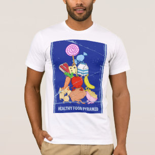 Healthy food pyramid funny cartoon illustration T-Shirt