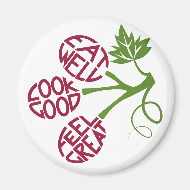 Healthy food quote design for fitness motivation magnet (Front)