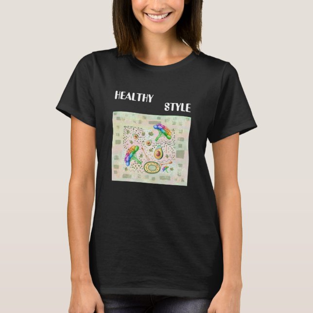 Healthy food t-shirt with funny inscription  (Front)