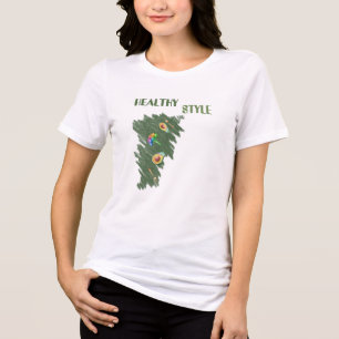 Healthy food t-shirt with funny inscription Tri-Blend shirt