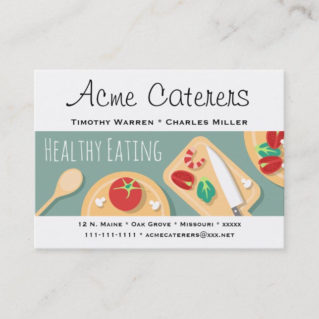 Healthy Foods Catering Business Card (Front)