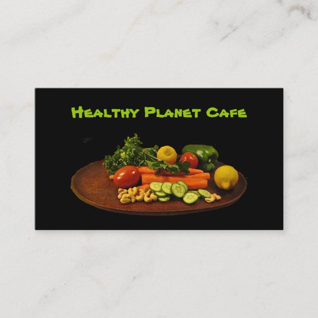 Healthy Foods Restaurant Business Card (Front)