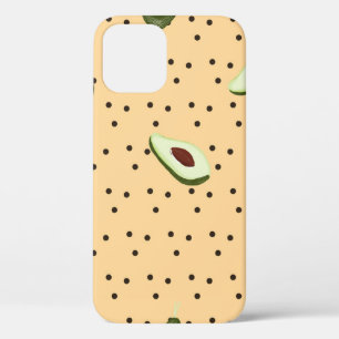Healthy foods. Seamless avocado pattern,  avocado  iPhone 12 Case